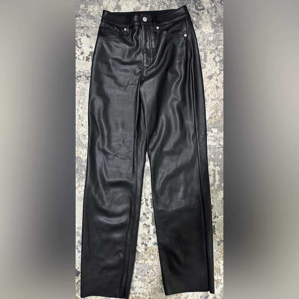 Express straight leg leather pants